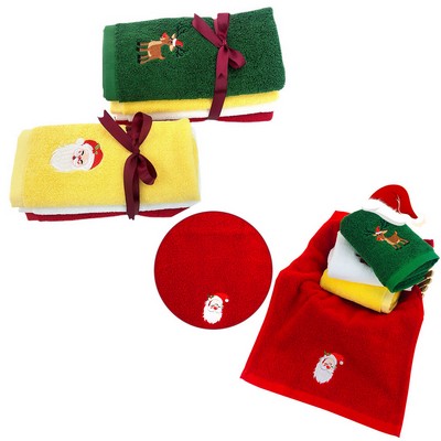 100% Cotton Wash Basin Hand Towel for Embroidered Christmas