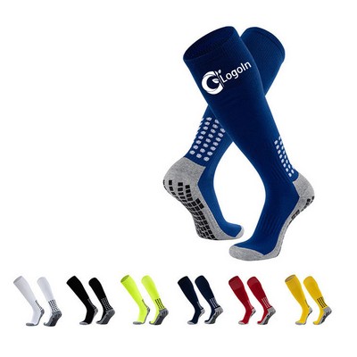 Soccer Socks Anti Slip Knee Grip Pads for Football Basketball Sports