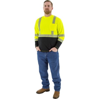 Majestic 75-5257 Hi-Viz shirt with reflective chainsaw Striping, ANSI 2