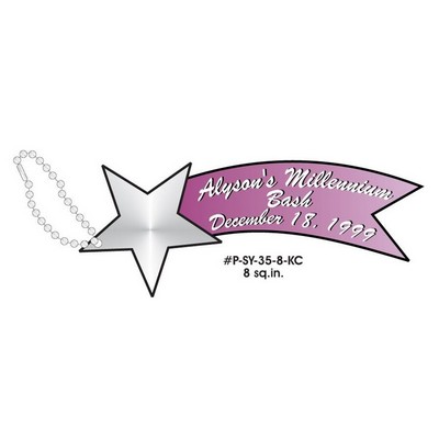 Star Banner Promotional Line Key Chain w/ Black Back (8 Square Inch)