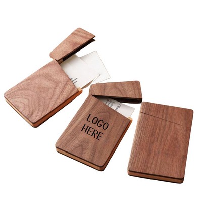 Wooden Portable Business Card Holder