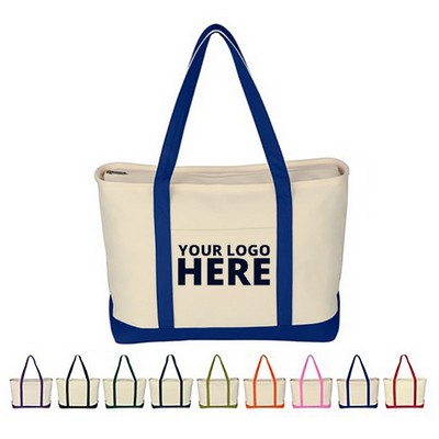 Large Cotton Canvas Shopping Tote Bag