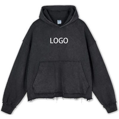420G Washed American Looped hooded Sweatshirt
