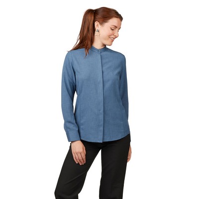 Ladies Flexbatiste Banded Collar Shirt