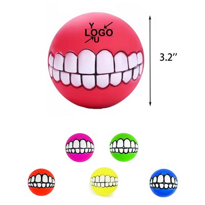 3.2" Dog Squeaky Teeth Balls