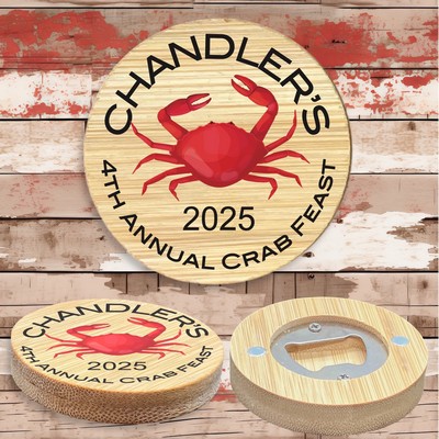 Bamboo Bottle Opener Magnet