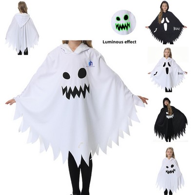 Glow-in-the-Dark Ghost Costume Luminous Cape Shawl Party Attire Cosplay