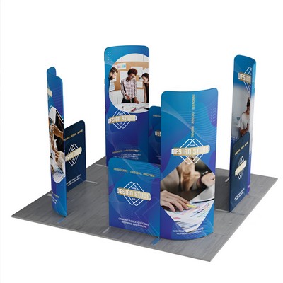 10' Magnetic Modular Fabric Displays - L Shape Curved (Single Sided)