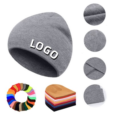 Solid Color Wool Outdoor Knitted Hat
