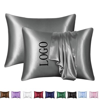 2 Pack Simulated Silk Pillowcases