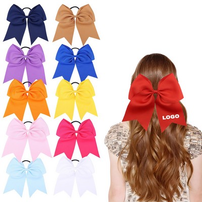 Large Cheer Hair Bow With Rubber Bands