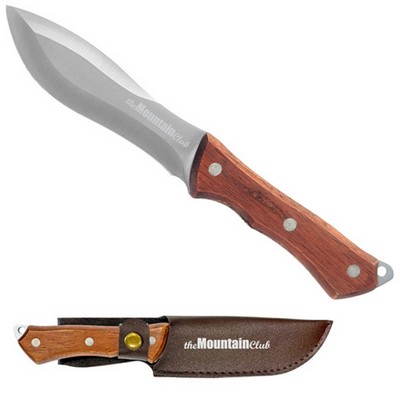 Fixed Recurve Blade Wood Handle Full Tang Hunting Knife