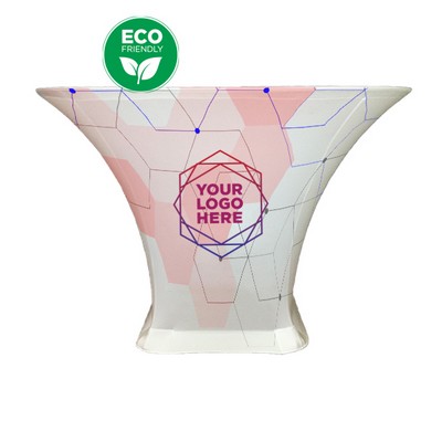 36" Round Recycled Polyester Stretch Table Cover - Dye Sublimation Print