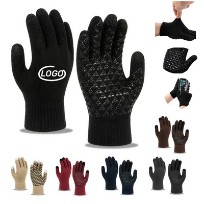 Adult Anti - Slip Warm Touchscreen Gloves with 3 - Finger Touch