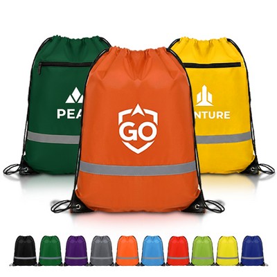 Reflective Safety Drawstring Backpack