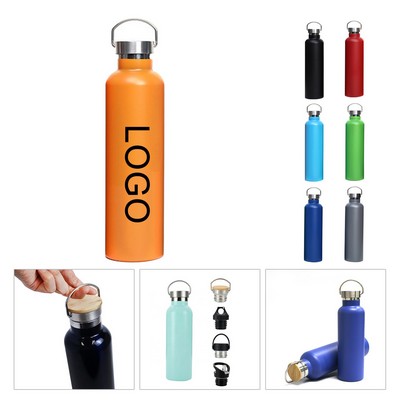 750ml Double Wall Stainless Steel Bottle With Bamboo Lid