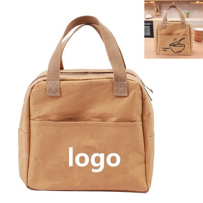 Sturdy Insulated Brown Paper Lunch Satchel