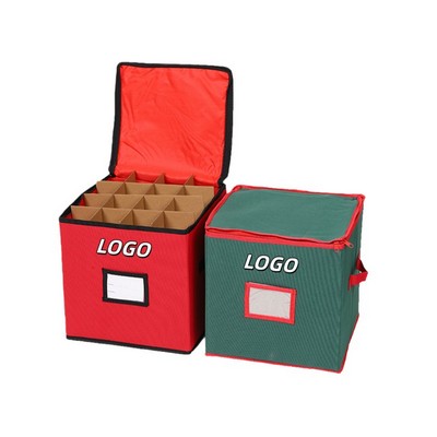 Large Capacity Collapsible 64 Ornament Christmas Storage Box
