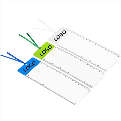 3X Magnifying Lightweight Plastic Bookmark with Built-In Inch/CM Ruler