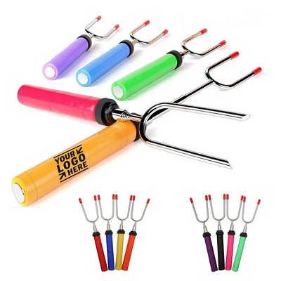 Camping Marshmallow Roasting Sticks Forks Kit Telescoping Stainless Steel Cookware Set