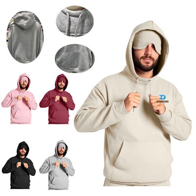 Unisex Travel Hoodie Airplane Built in Eye Mask