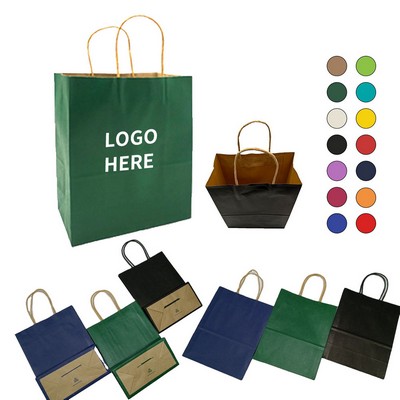 Bulk Medium Kraft Paper Shopping Bags with Twisted Handles