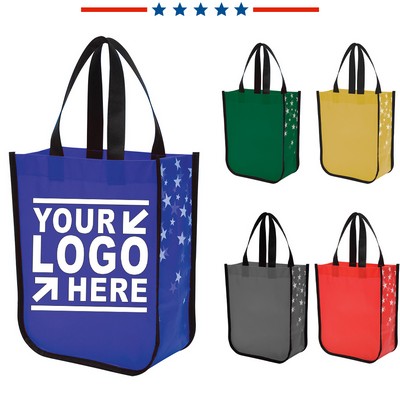 Star-patterned non-woven tote bag