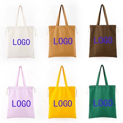 Colorful drawstring canvas bag