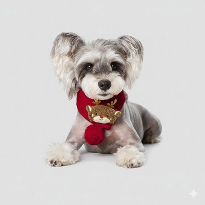 Knit Christmas Pet Scarf Holiday Neck Wrap for Cats and Dogs