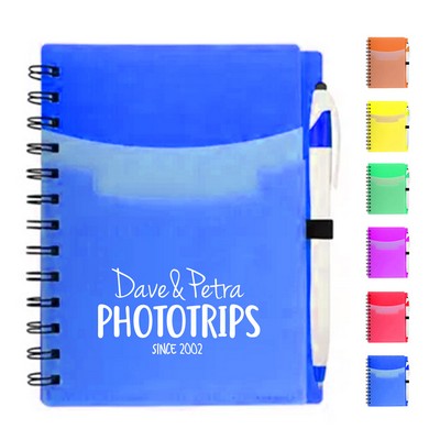 Wave Spiral Notebook with Pen