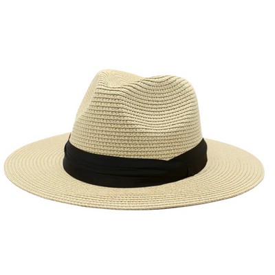 Amazon Bestseller Panama Straw Hat Flat Brim Jazz Style Sun Hat for Men and Women