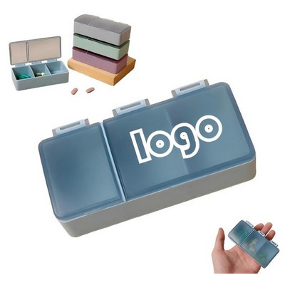 Portable Three-Compartment Dustproof Sealed PP Pill Box