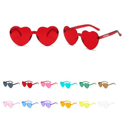 Translucent Jelly-Colored Heart-Shaped Sunglasses