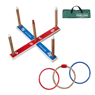 Kids Wooden Ring Toss Game Set