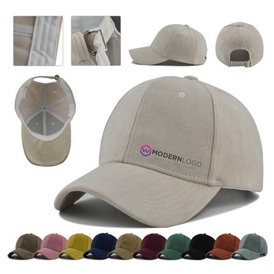 Suede Cotton Adjustable Unisex Baseball Cap