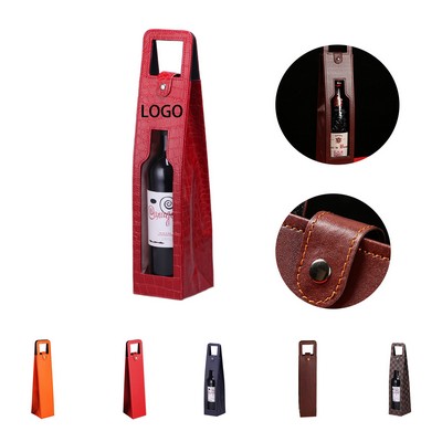 Leather Wine Tote Bag