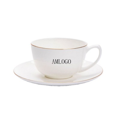 7.5 Oz. Porcelain Coffee Mug and Saucer Set