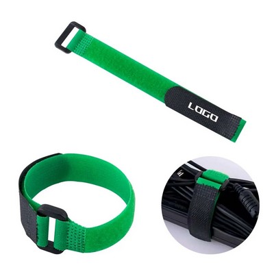Adjustable Hook and Loop Cable Strap with Buckle