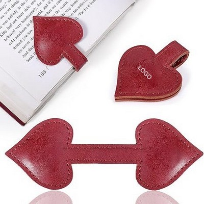 PU Leather Magnetic Heart-Shaped Bookmark Reinforced Magnet Love Heart Book Clip Double-Sided Magnet