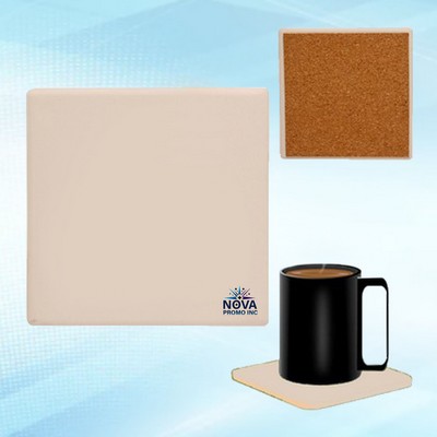 4-Inch Customized Square Ceramic Coaster with Custom Imprint for Promotional Branding