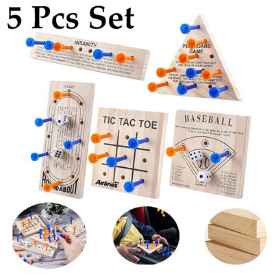 Wooden Peg Game Set 5 Pack