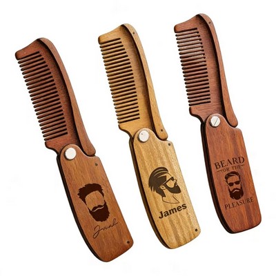 Folding Wood Beard Comb