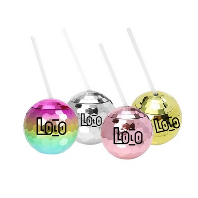 Disco Ball Tumbler with Straw