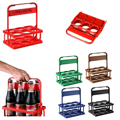 Foldable Plastic 6 Pack Beer Carrier Bottle Holder