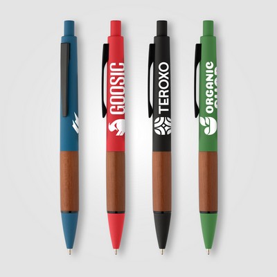 Tide Recycled Plastic Wood Grip Pen - Silkscreen