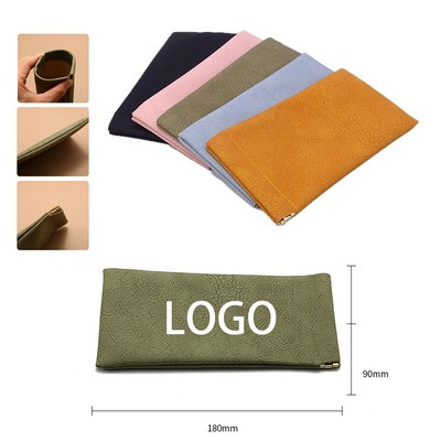 Multi-Functional Squeeze Pu Leather Sunglasses Pouch