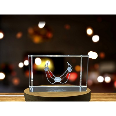 Timeless Grace Escalavage Necklace 3D Engraved Crystal w/LED Base Light