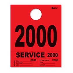 2000-2999 Heavy Brite™ Red Premium Service Dispatch Number Tag