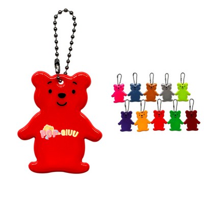 PVC Reflective Safety Bear Keychain