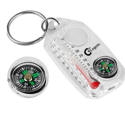 Small Thermometers Compasses Keychain Survival